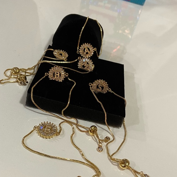 Initials zircon bracelets A B C E S and more - Picture 6 of 13